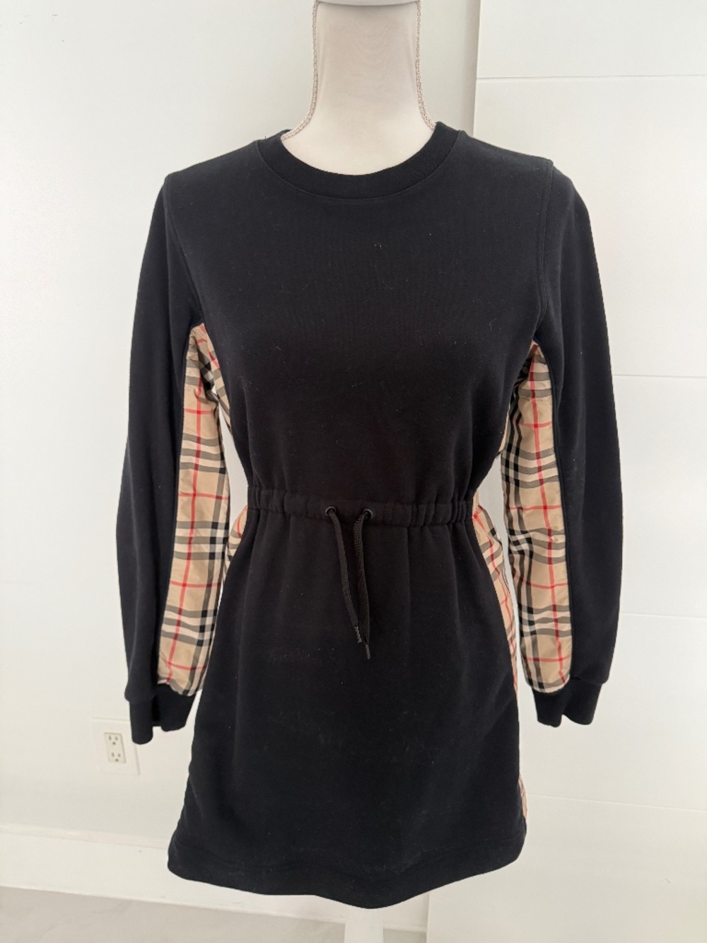 Burberry Kids Black Vintage Nova Check Long Sleeve Dress